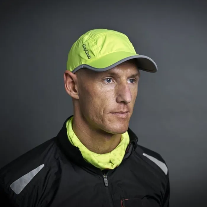 Clearance GripGrab Hi-Vis Lightweight Running Cap Geel