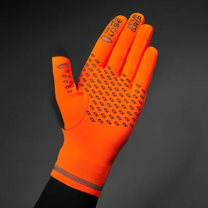 Outlet GripGrab Running Expert Hi-Vis Winter Glove Oranje