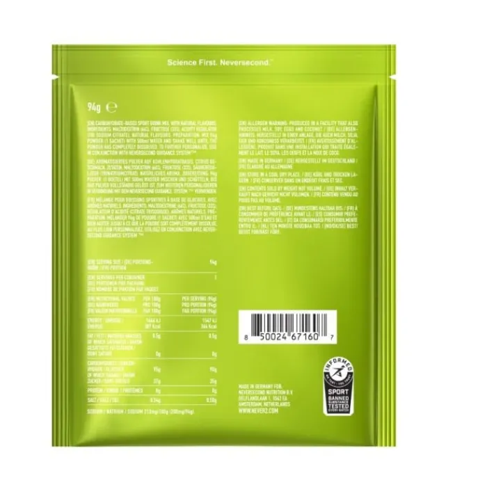 Store NeverSecond C90 High-Carb Mix Citrus - 8 Servings Zwart