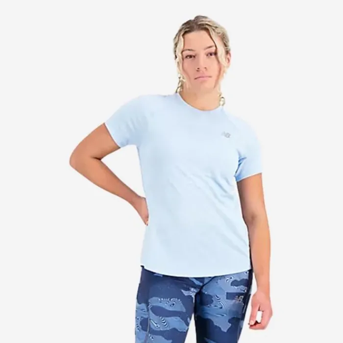 Cheap New Balance Impact Run Short Sleeve Blauw
