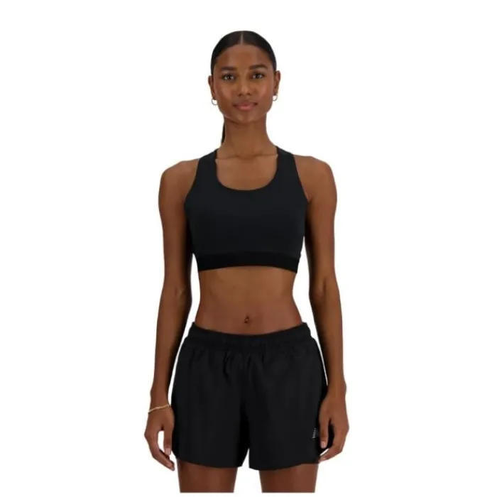 Hot New Balance NB Sleek Medium Support Pocket Sports Bra Zwart
