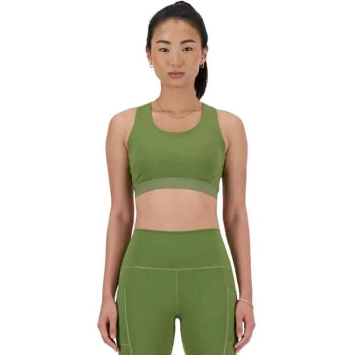New New Balance NB Sleek Medium Support Pocket Sports Bra Groen