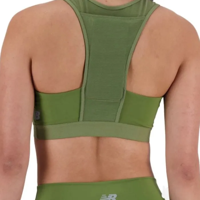 New New Balance NB Sleek Medium Support Pocket Sports Bra Groen
