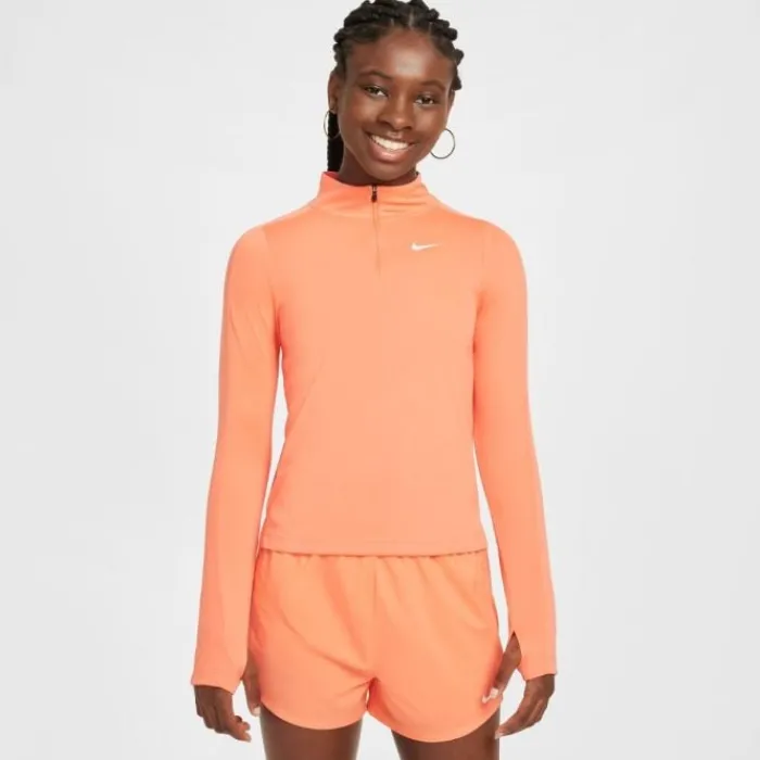Discount Nike Dri-FIT Long Sleeve Half Zip Top Oranje