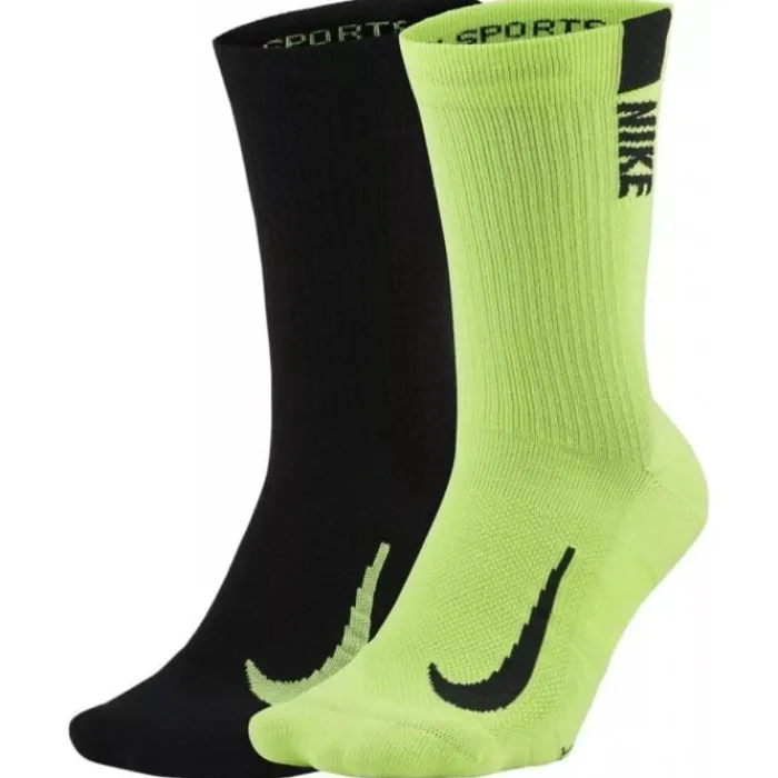 New Nike Multiplier Crew 2-Pack Socks Groen