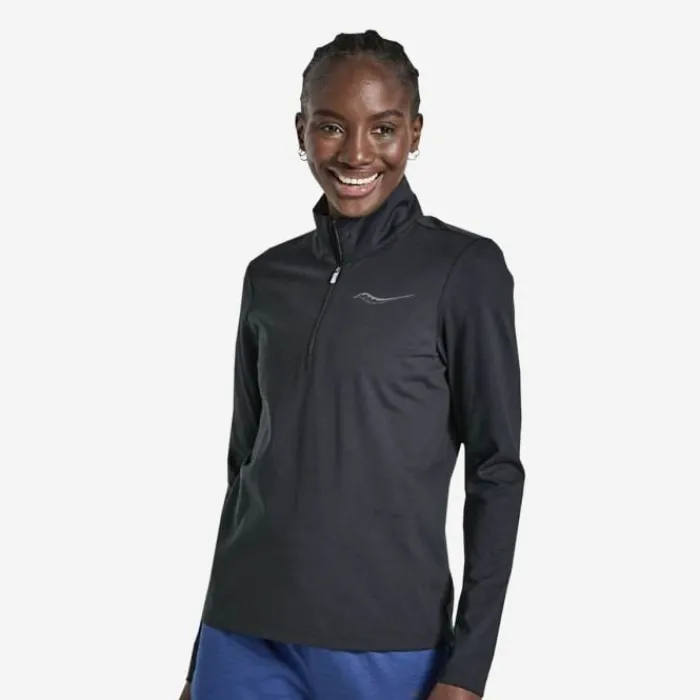 Discount Saucony Solstice 1/4 Zip Zwart