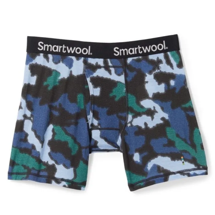 Discount Smartwool Merino Print Boxer Breif Boxed Blauw
