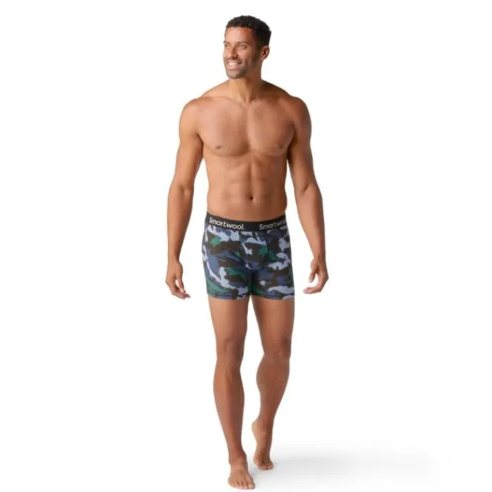 Discount Smartwool Merino Print Boxer Breif Boxed Blauw